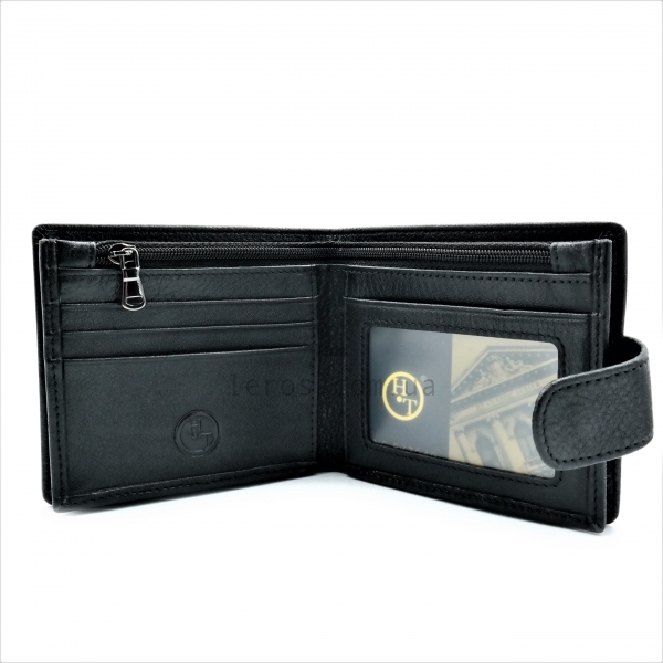 Чоловічий шкіряний гаманець Чорного кольору
