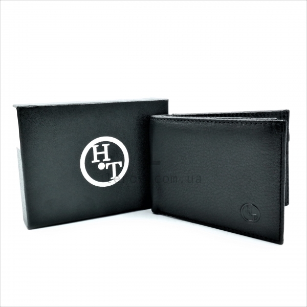 Чоловічий шкіряний гаманець-затискач Чорного кольору