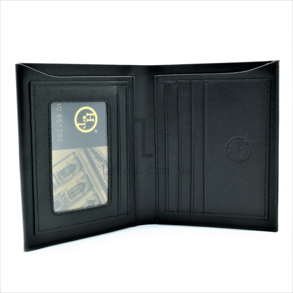 Чоловічий шкіряний гаманець Чорного кольору