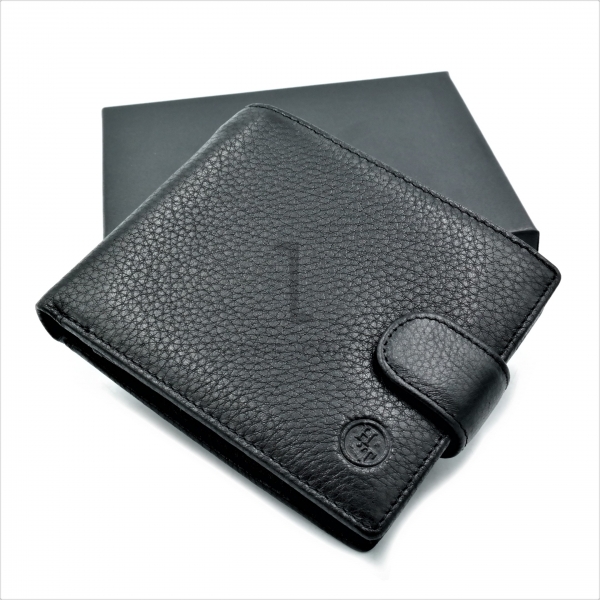 Чоловічий шкіряний гаманець Чорного кольору