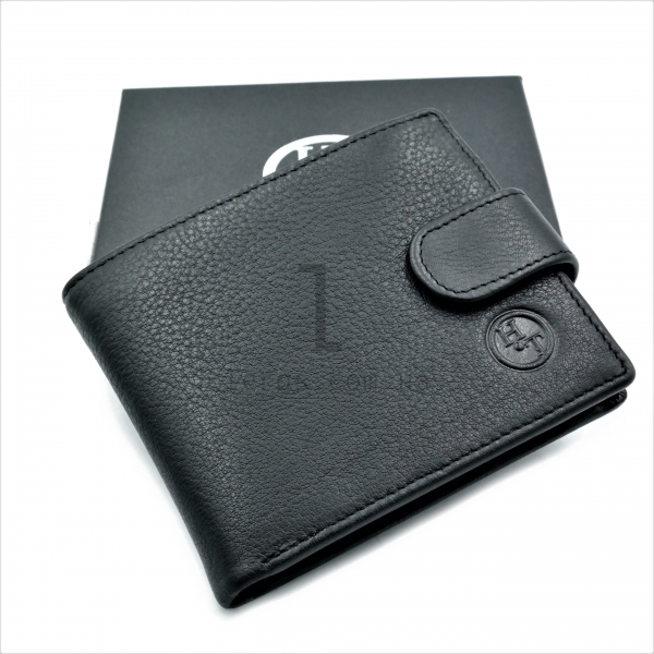 Чоловічий шкіряний гаманець Чорного кольору