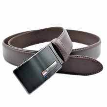 Чоловічий шкіряний ремінь із затискною пряжкою