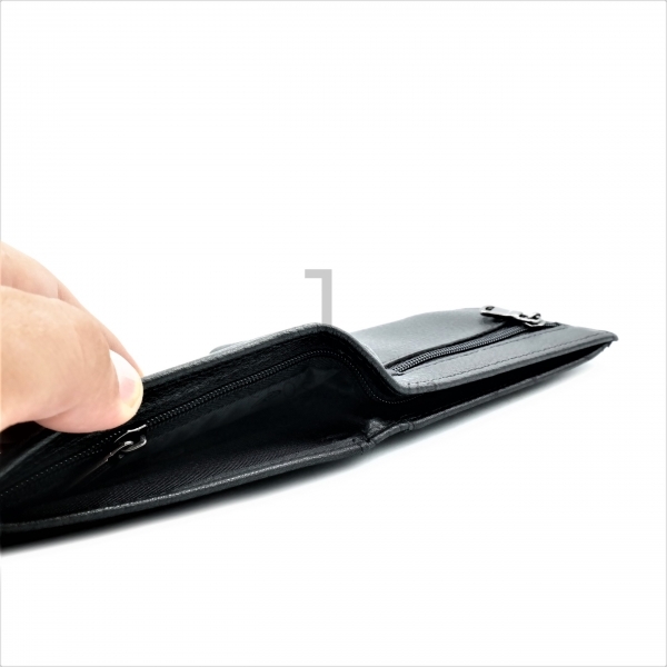 Чоловічий шкіряний гаманець-затискач Чорного кольору