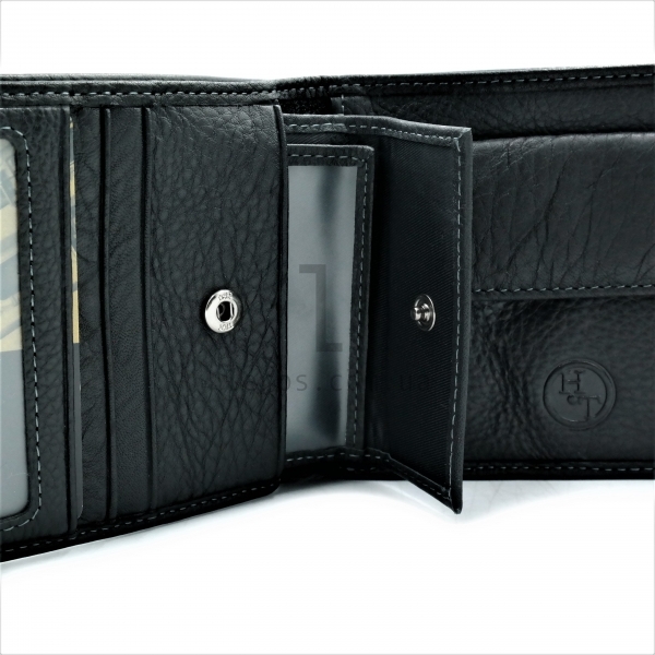 Чоловічий шкіряний гаманець Чорного кольору