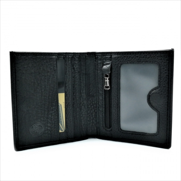 Чоловічий шкіряний гаманець Чорного кольору
