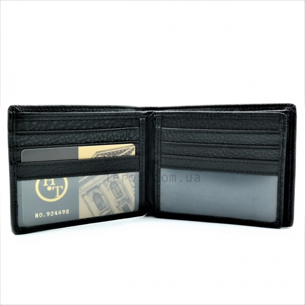 Чоловічий шкіряний гаманець Чорного кольору
