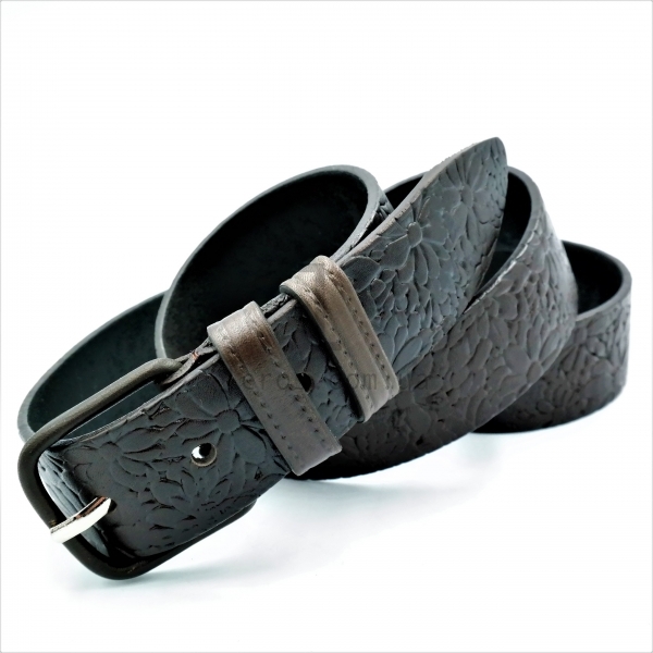 Ремінь жіночий антиалергенний з візерунком (шкіряний)