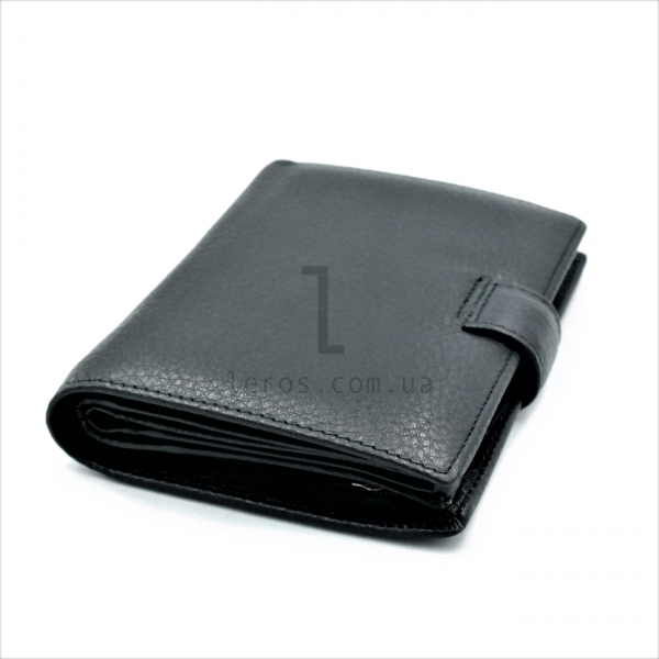 Чоловічий шкіряний гаманець Чорного кольору