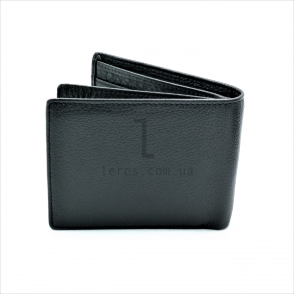 Чоловічий шкіряний гаманець Чорного кольору