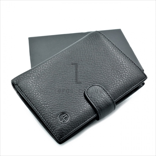 Чоловічий шкіряний гаманець Чорного кольору