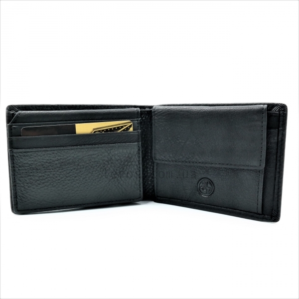 Чоловічий шкіряний гаманець Чорного кольору