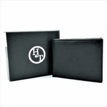 Чоловічий шкіряний гаманець-затискач Чорного кольору