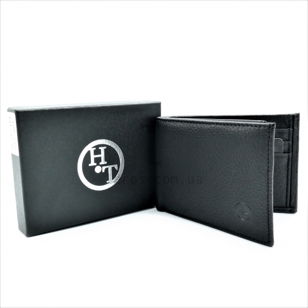 Чоловічий шкіряний гаманець-затискач Чорного кольору