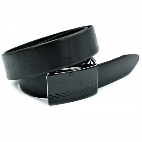 Чоловічий шкіряний ремінь із затискною пряжкою