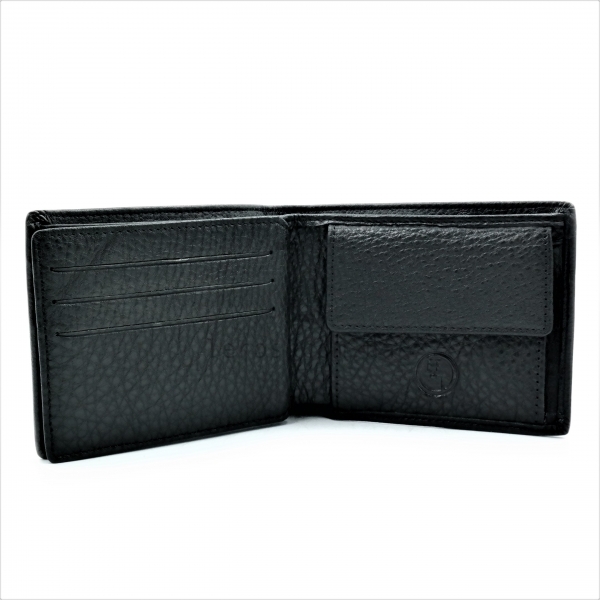 Чоловічий шкіряний гаманець Чорного кольору
