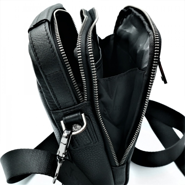 Чоловіча шкіряна сумка HT Чорного кольору