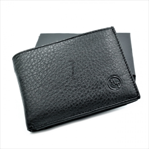 Чоловічий шкіряний гаманець-затискач Чорного кольору