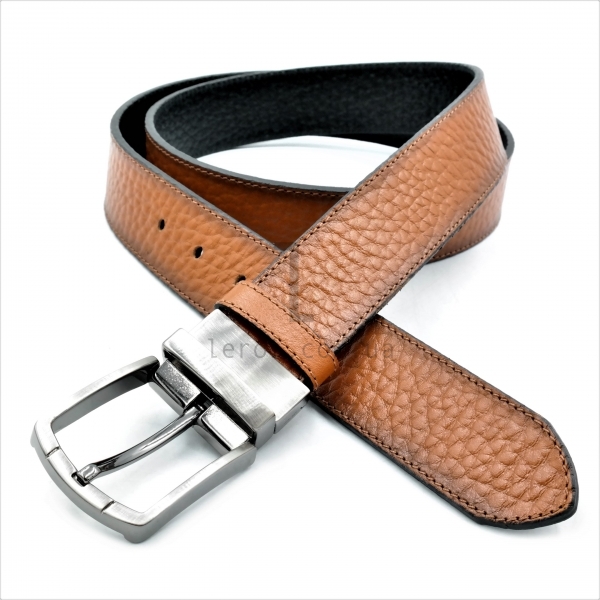 Чоловічий шкіряний ремінь двосторонній