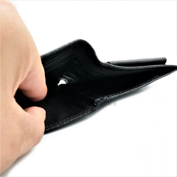 Чоловічий шкіряний гаманець-затискач Чорного кольору