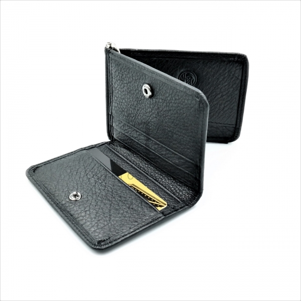 Чоловічий шкіряний гаманець-затискач Чорного кольору