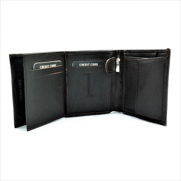 Чоловічий шкіряний гаманець Темно-коричневий