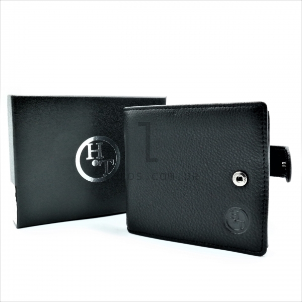 Чоловічий шкіряний гаманець Чорного кольору