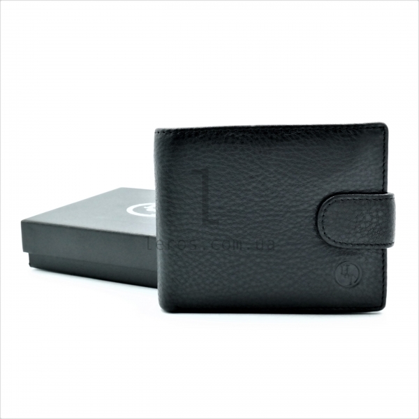Чоловічий шкіряний гаманець Чорного кольору