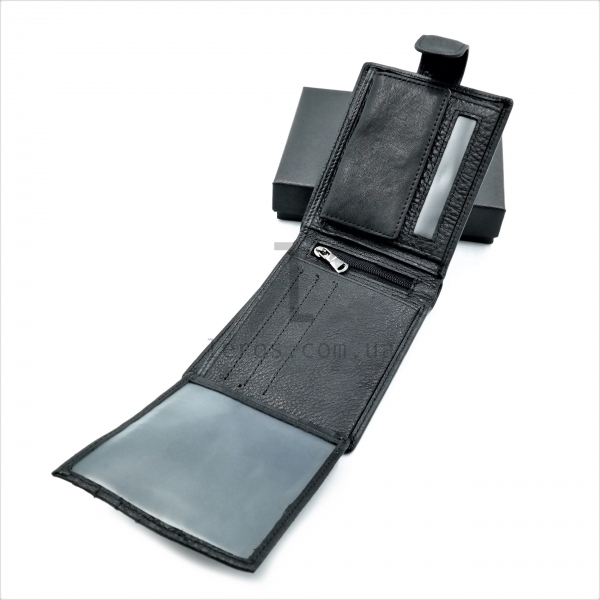 Чоловічий шкіряний гаманець Чорного кольору