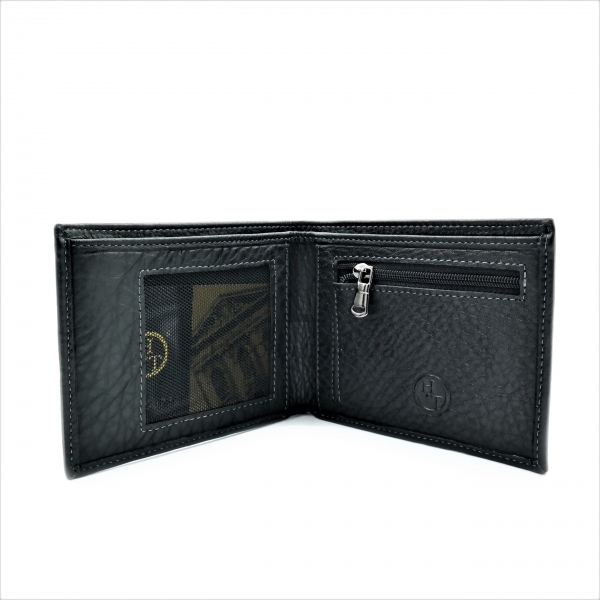 Чоловічий шкіряний гаманець Чорного кольору