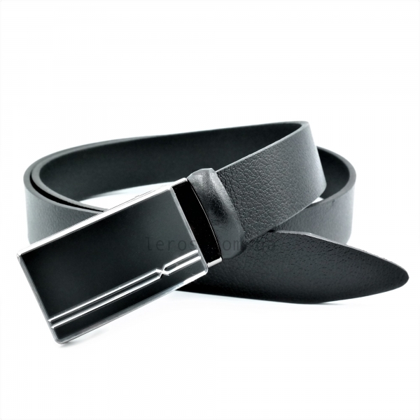 Чоловічий шкіряний ремінь із затискною пряжкою