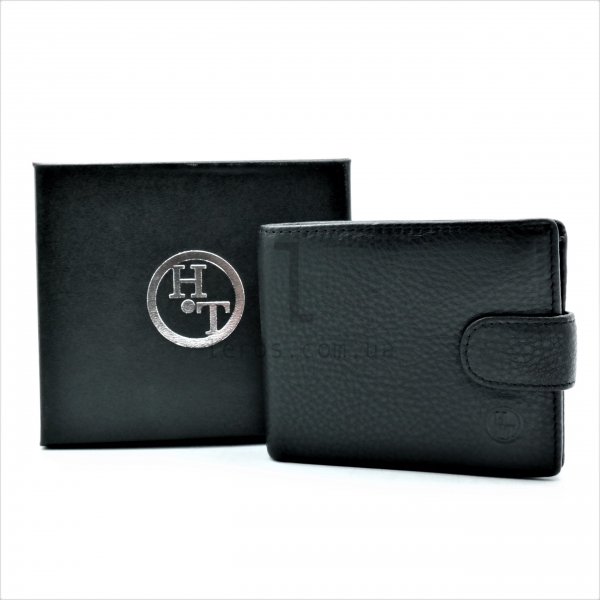 Чоловічий шкіряний гаманець Чорного кольору