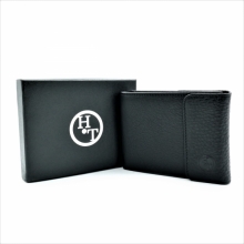 Чоловічий шкіряний гаманець Чорного кольору