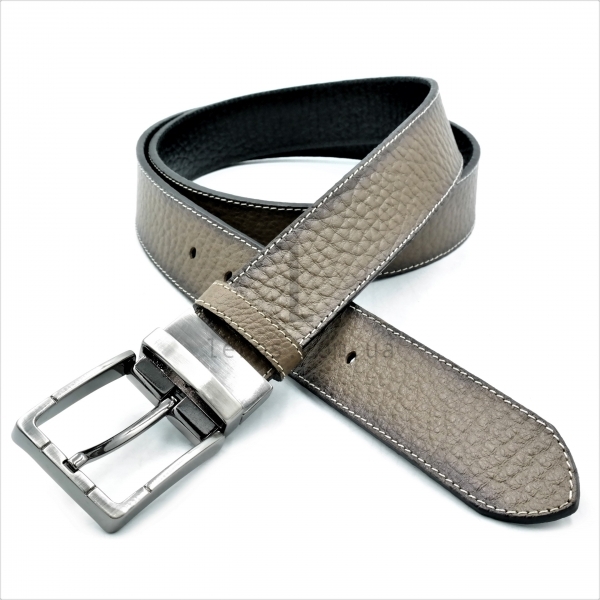 Чоловічий шкіряний ремінь двосторонній