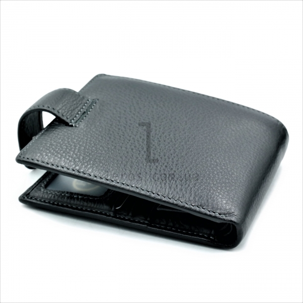 Чоловічий шкіряний гаманець Чорного кольору