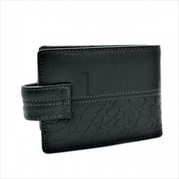 Чоловічий шкіряний гаманець Чорного кольору