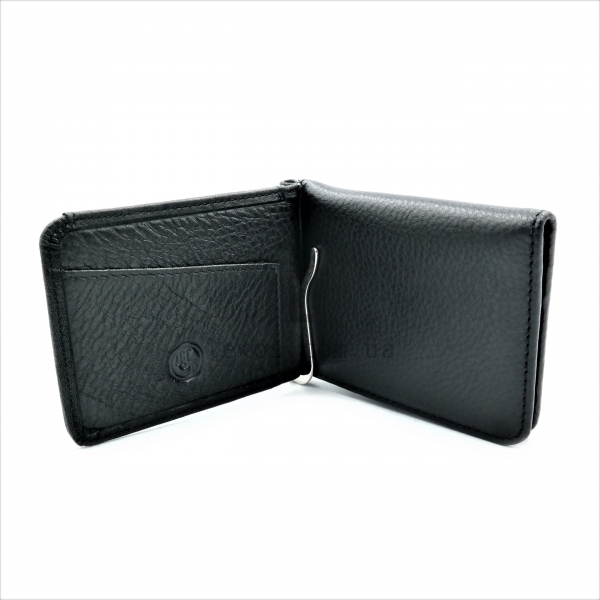 Чоловічий шкіряний гаманець-затискач Чорного кольору
