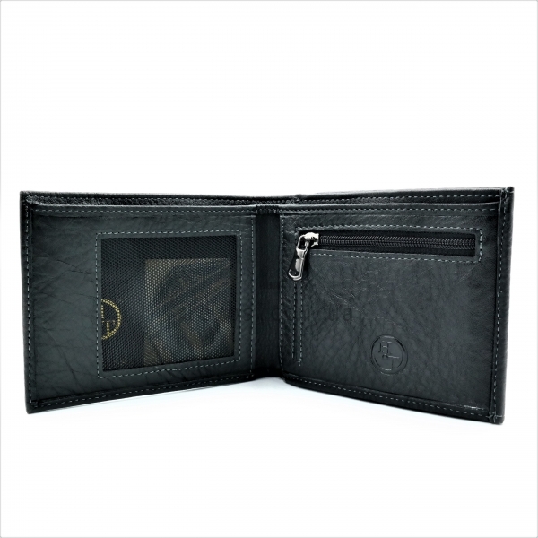 Чоловічий шкіряний гаманець Чорного кольору