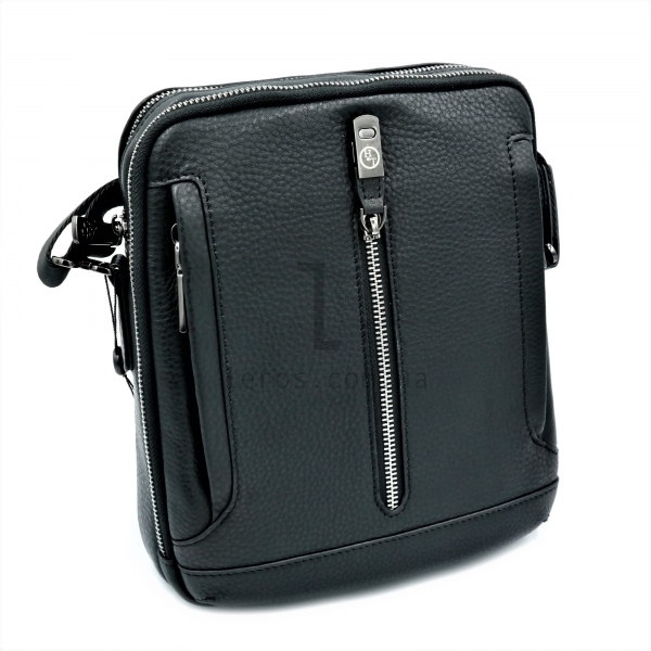 Чоловіча шкіряна сумка HT Чорного кольору