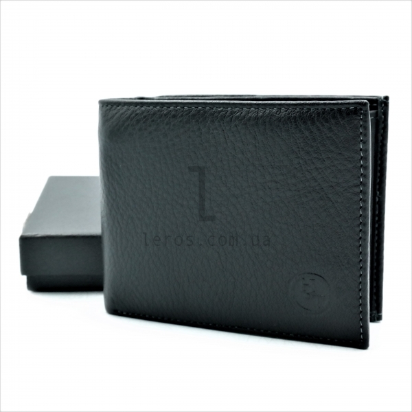 Чоловічий шкіряний гаманець Чорного кольору