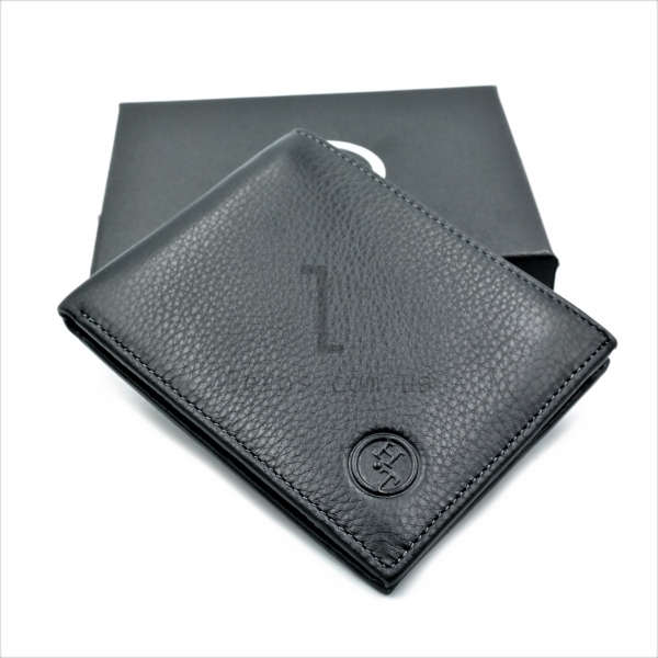 Чоловічий шкіряний гаманець Чорного кольору