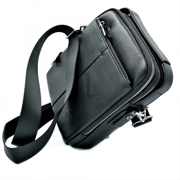 Чоловіча шкіряна сумка HT Чорного кольору