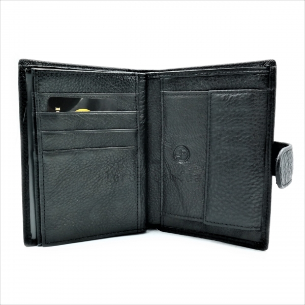 Чоловічий шкіряний гаманець Чорного кольору