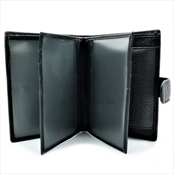 Чоловічий шкіряний гаманець Чорного кольору