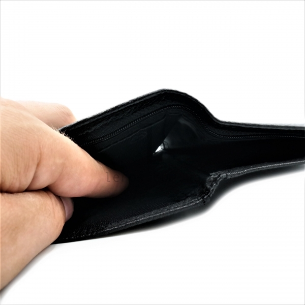 Чоловічий шкіряний гаманець-затискач Чорного кольору