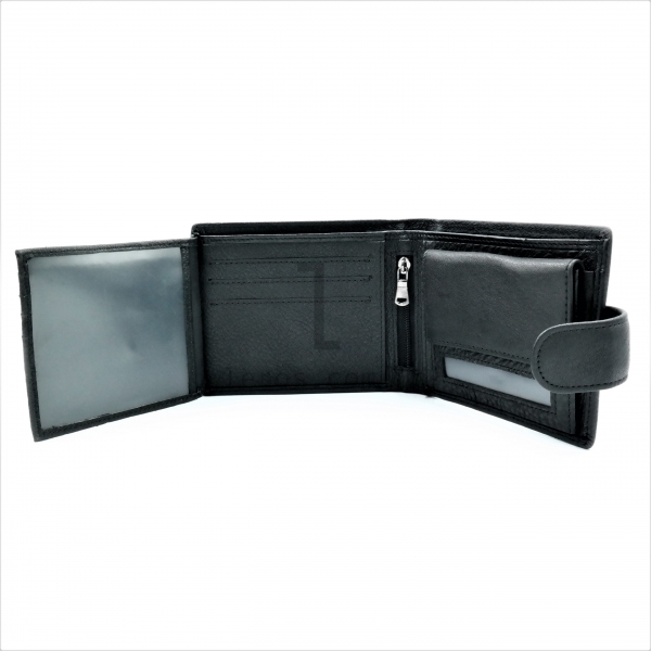 Чоловічий шкіряний гаманець Чорного кольору