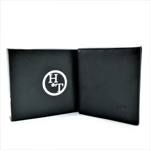 Чоловічий шкіряний гаманець Чорного кольору