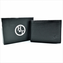 Чоловічий шкіряний гаманець-затискач Чорного кольору